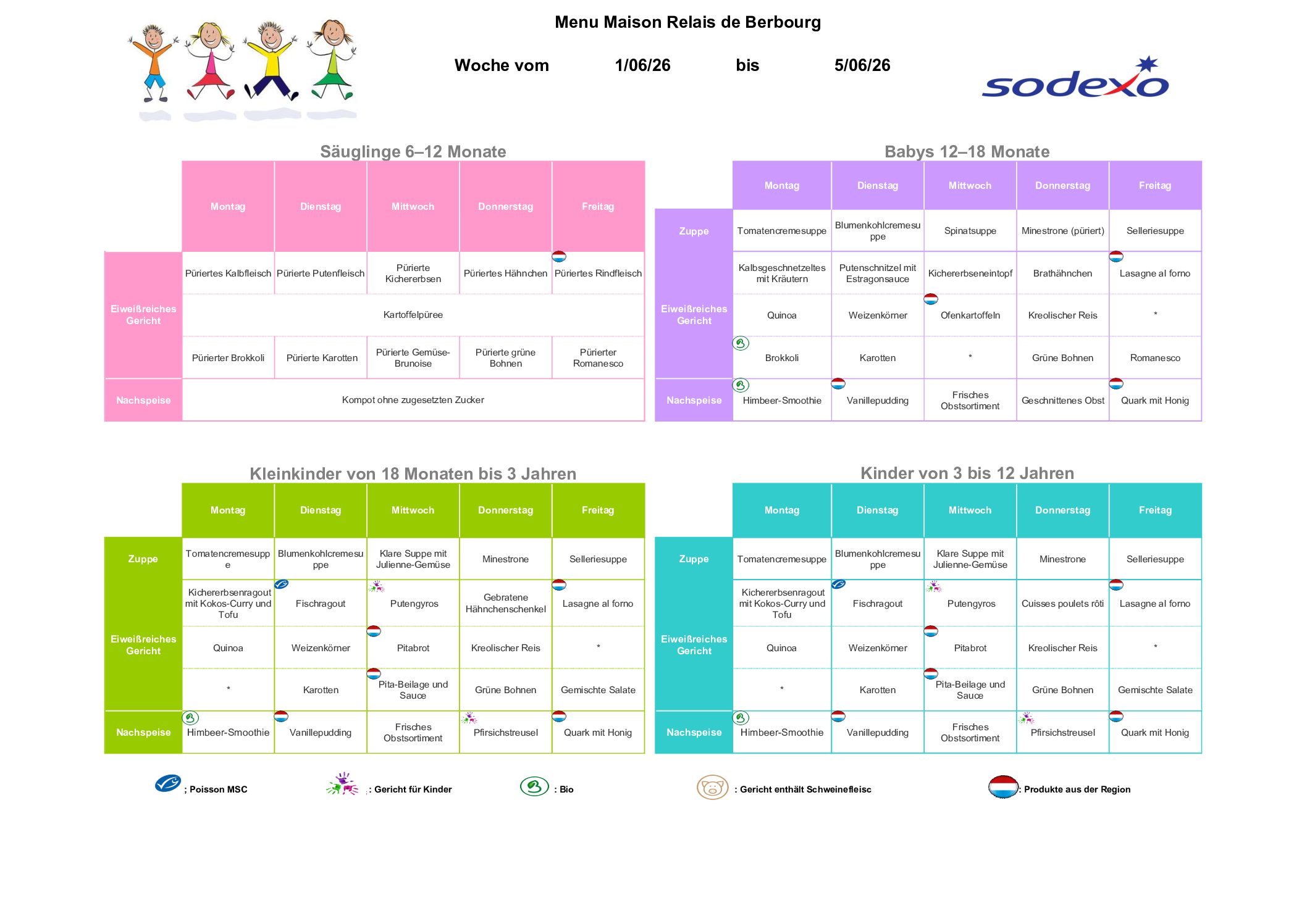 Menu semaine 2026.23 01.06-05.06.2026