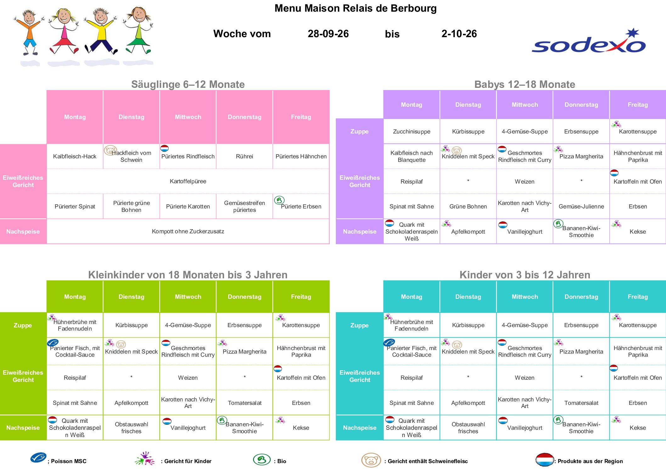 Menu Semaine 2026.40 28.09-02.10